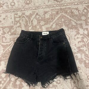 ROLLA'S Black Jean Shorts Distressed High-Waisted